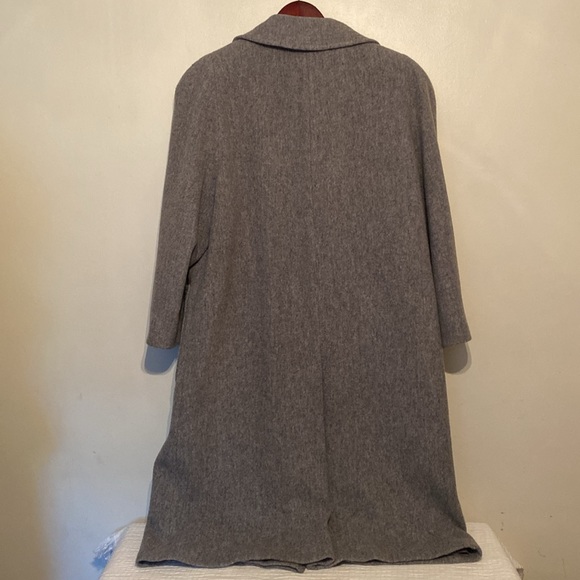 Alorna Vintage Gray Heather Wool Blend Maxi Coat Petite sized L or XL - Picture 9 of 15